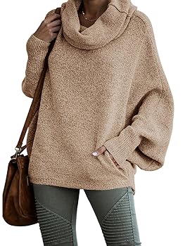 Tenddaily Sweaters, Women's Oversized Cowl Neck Sweater